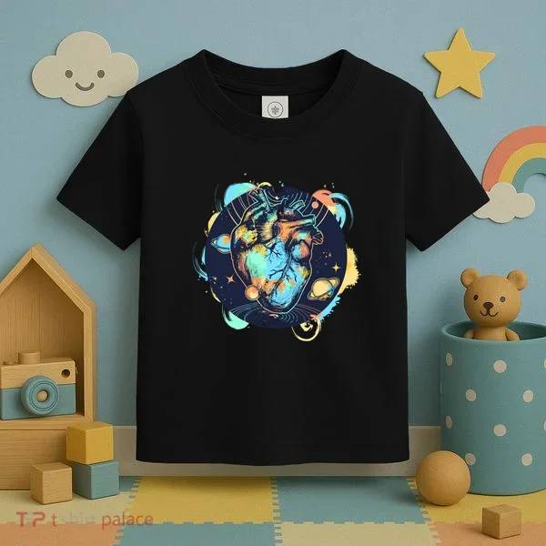 Anatomic Heart Among Galaxies and Planets Toddler T-Shirt