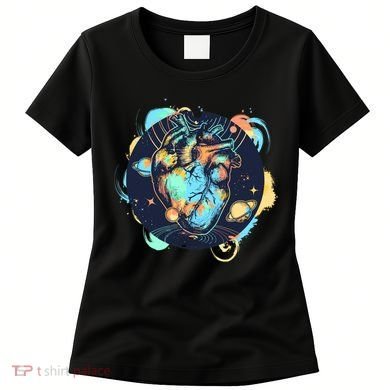 Anatomic Heart Among Galaxies and Planets Women's T-Shirt
