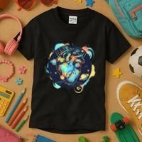 Anatomic Heart Among Galaxies and Planets Kids T-Shirt thumb 3