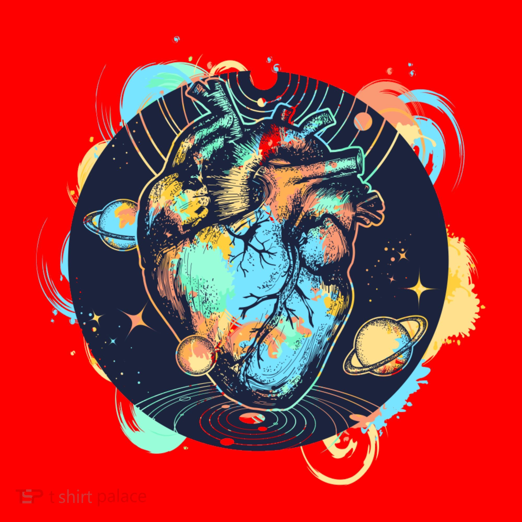 Anatomic Heart Among Galaxies and Planets Santa Hat