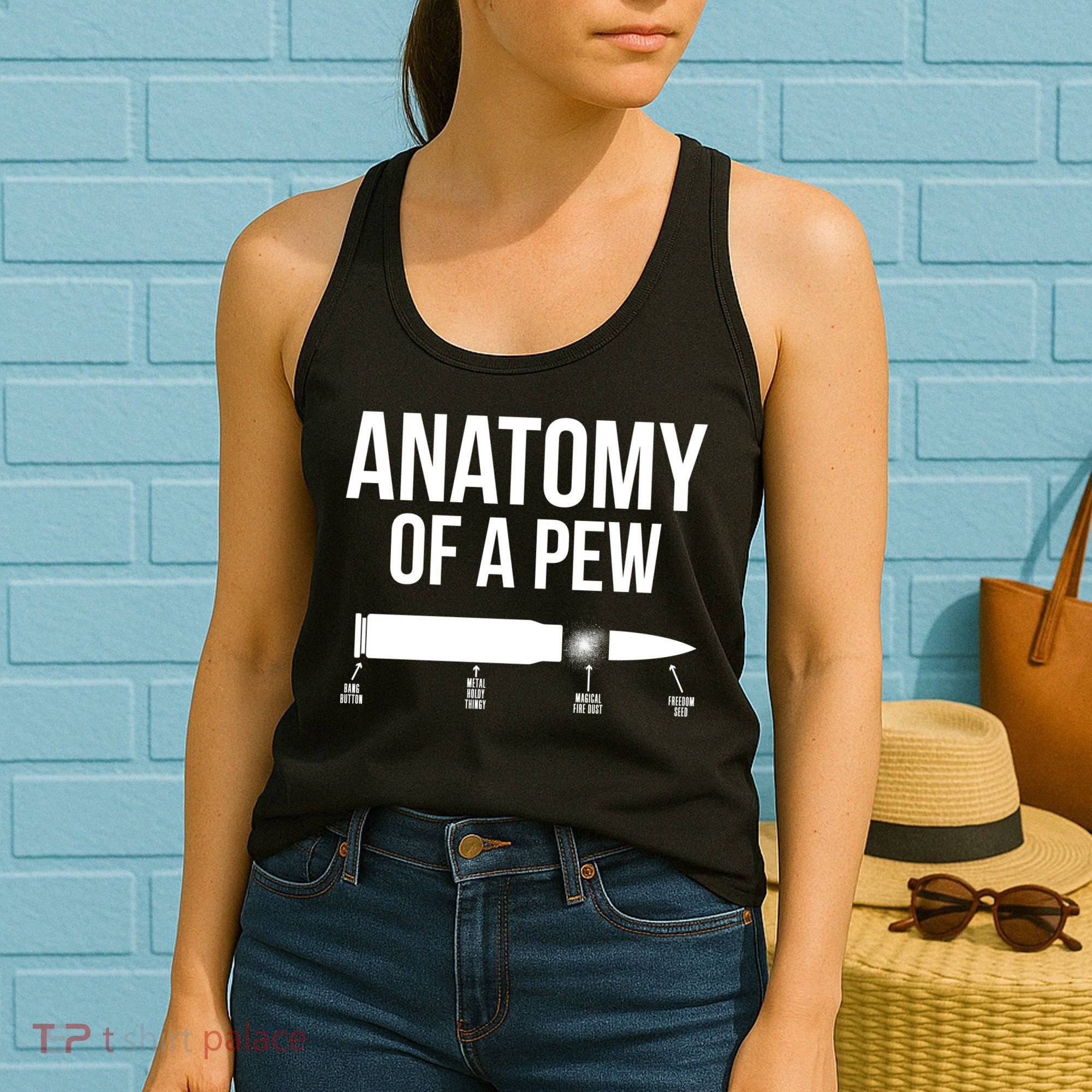 Anatomy Of A Pew Funny Bullet Pro Guns Women's Tank Top