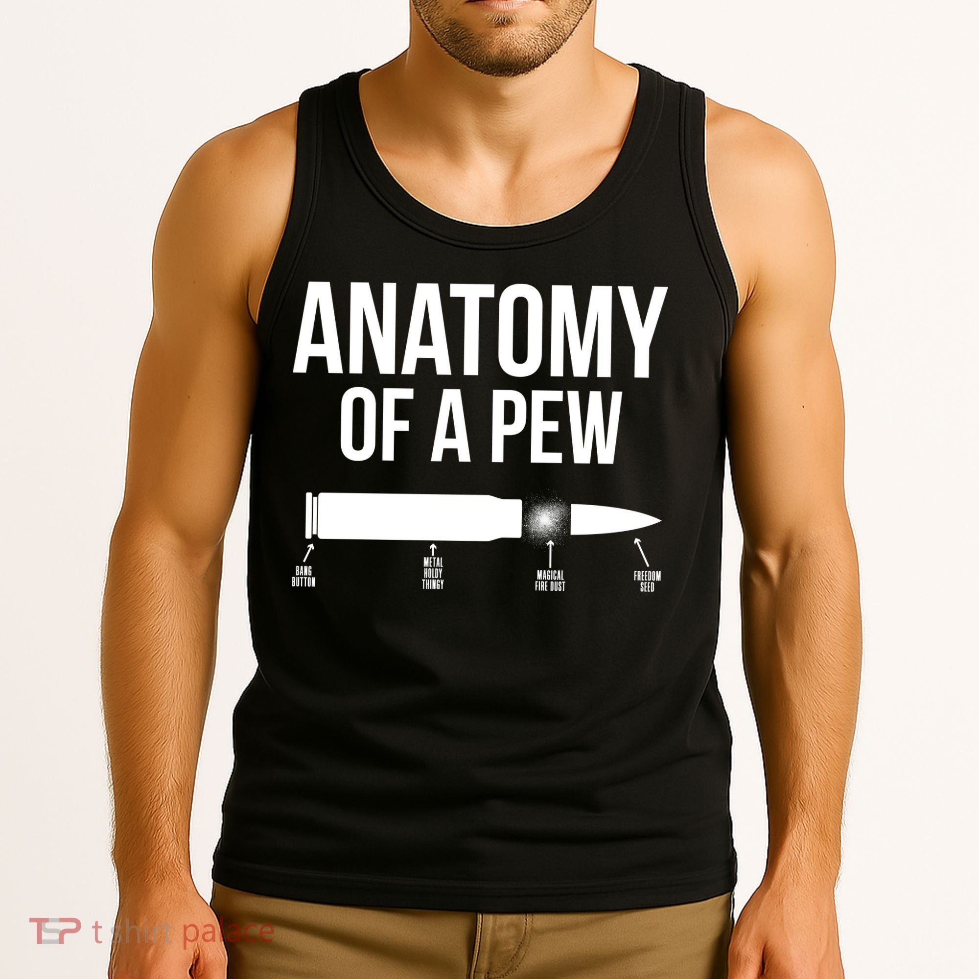 Anatomy Of A Pew Funny Bullet Pro Guns Tank Top