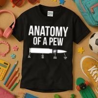 Anatomy Of A Pew Funny Bullet Pro Guns Kids T-Shirt thumb 3