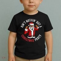 Aint Nothin But A Christmas Party African American Santa Toddler T-Shirt thumb 2