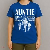 Auntie Nieces Best Friend Nephews Best Partner In Crime Meaningful Gift T-Shirt thumb 4