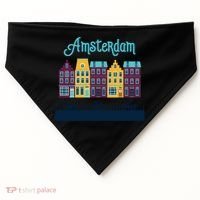 Amsterdam Netherlands Bicycle Europe Funny Gift USA-Made Doggie Bandana thumb 0