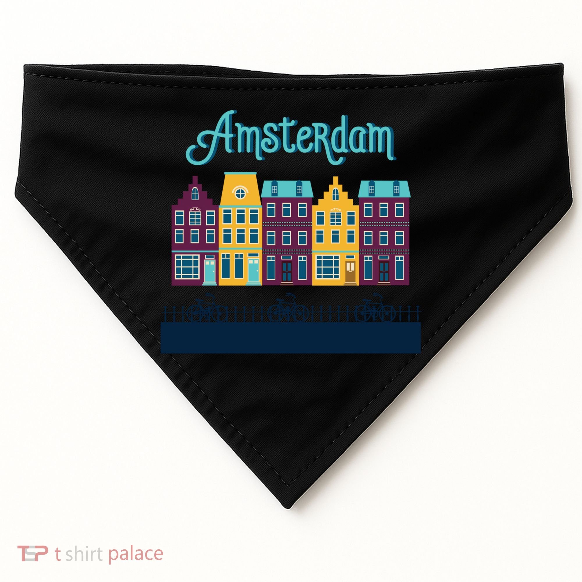 Amsterdam Netherlands Bicycle Europe Funny Gift USA-Made Doggie Bandana