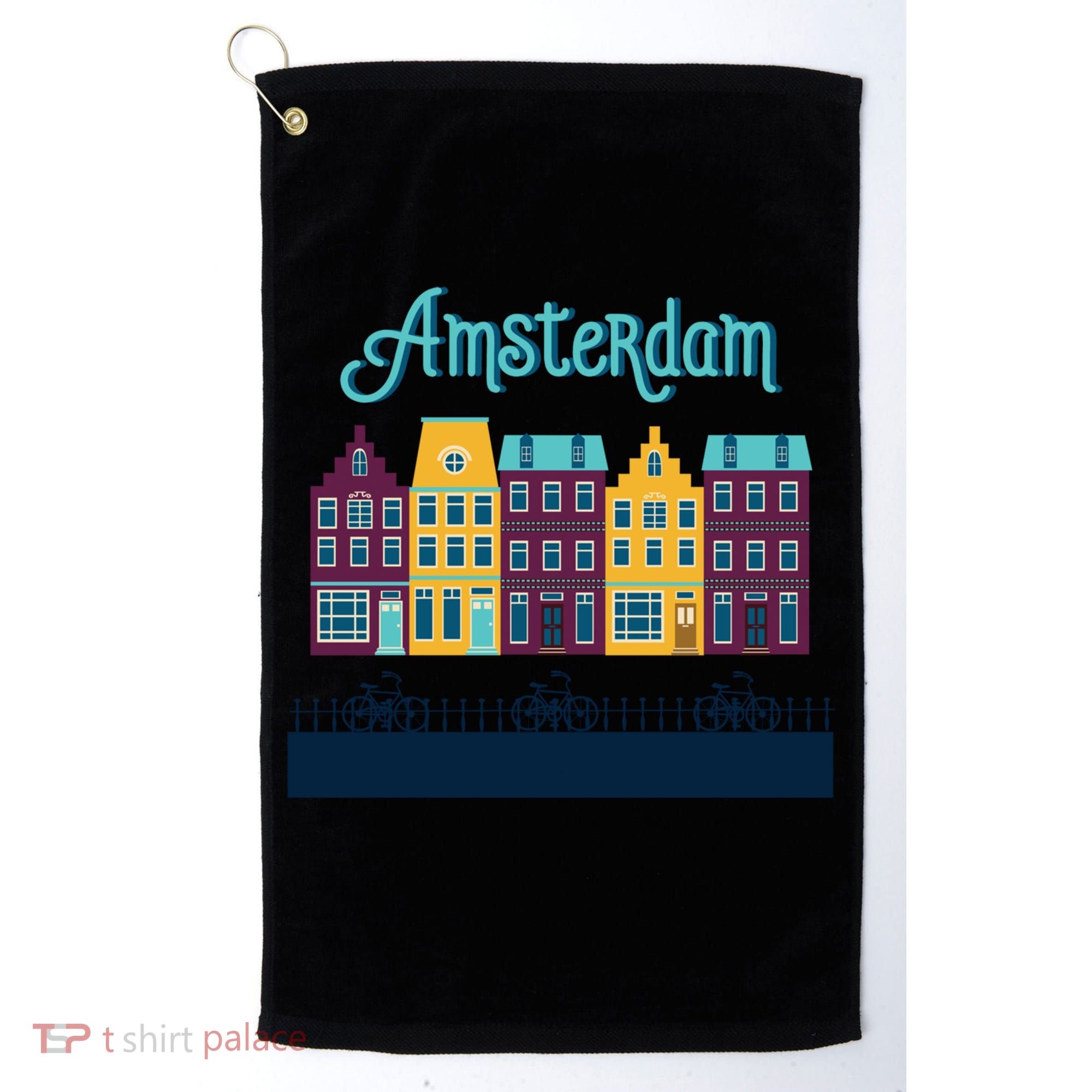 Amsterdam Netherlands Bicycle Europe Funny Gift Golf Towel