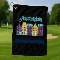 Amsterdam Netherlands Bicycle Europe Funny Gift Golf Towel thumb 1