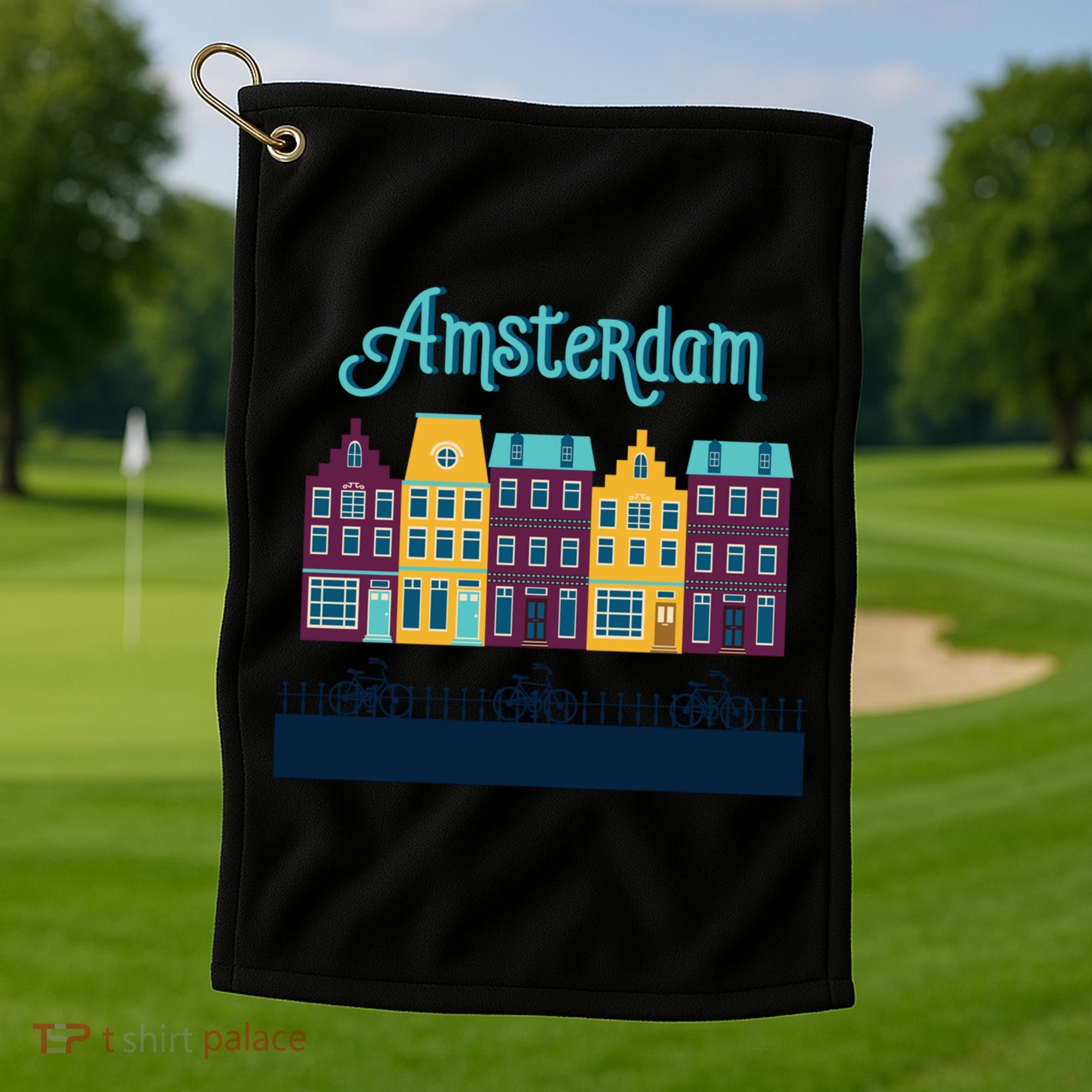 Amsterdam Netherlands Bicycle Europe Funny Gift Golf Towel