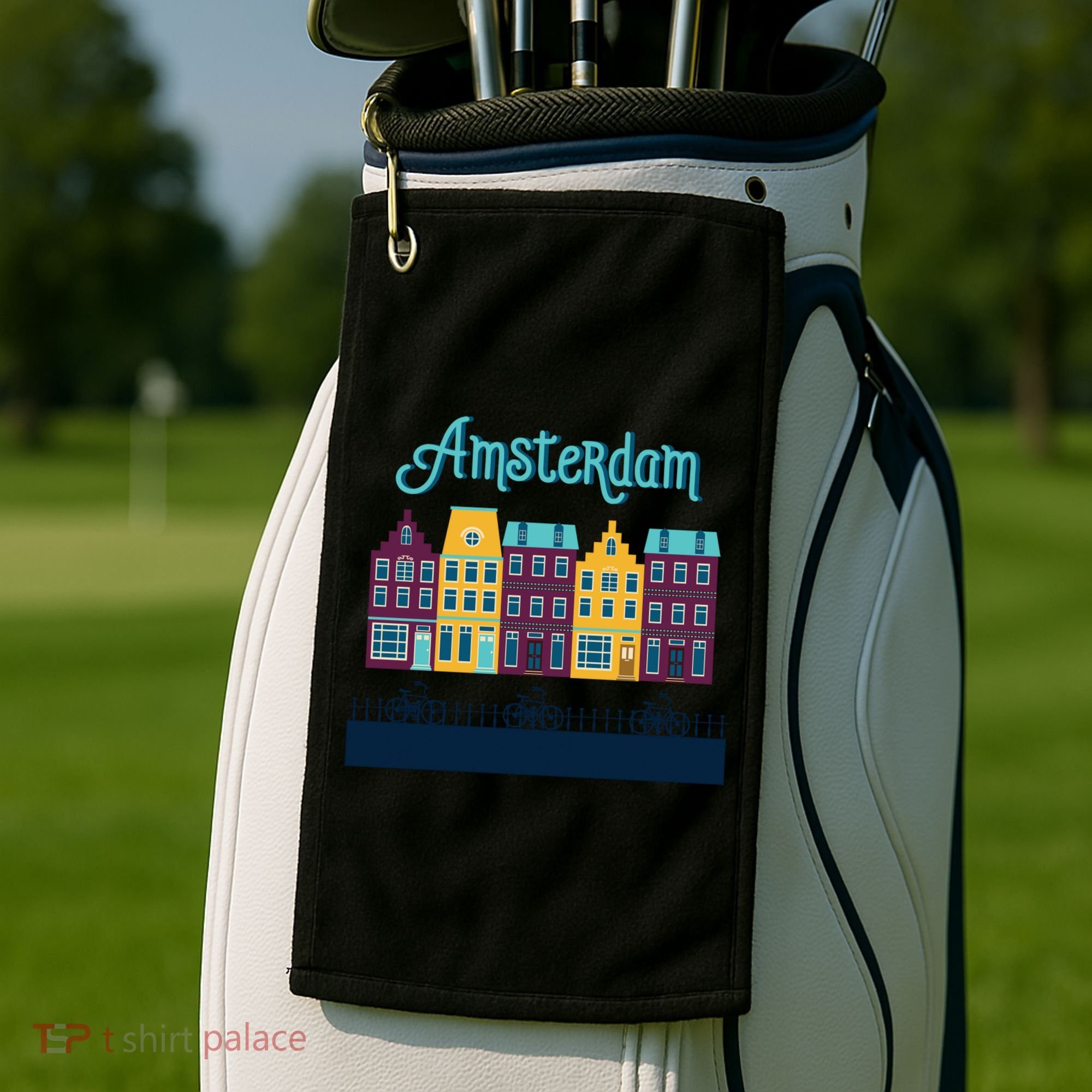 Amsterdam Netherlands Bicycle Europe Funny Gift Golf Towel