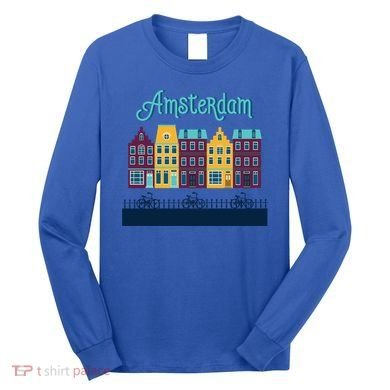 Amsterdam Netherlands Bicycle Europe Funny Gift Long Sleeve Shirt