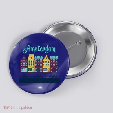 Amsterdam Netherlands Bicycle Europe Funny Gift Button