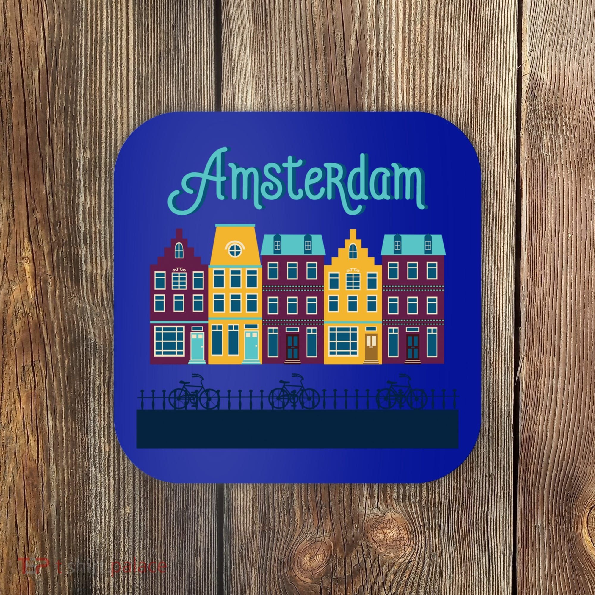 Amsterdam Netherlands Bicycle Europe Funny Gift Coaster