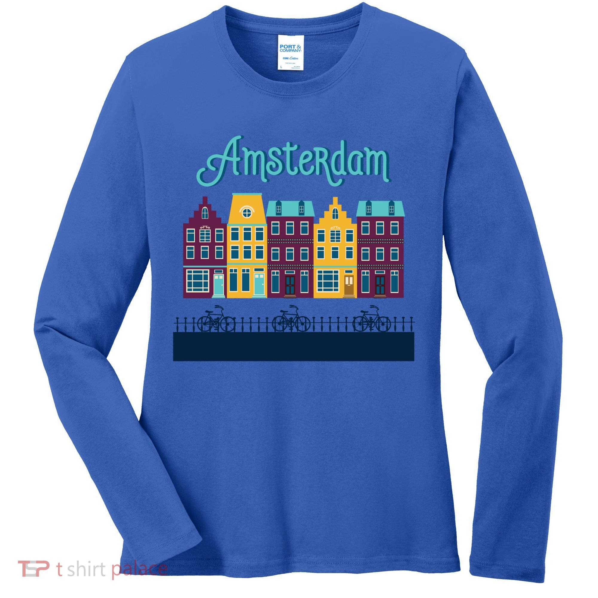 Amsterdam Netherlands Bicycle Europe Funny Gift Women's Long Sleeve Shirt