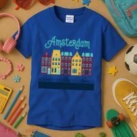 Amsterdam Netherlands Bicycle Europe Funny Gift Kids T-Shirt thumb 3