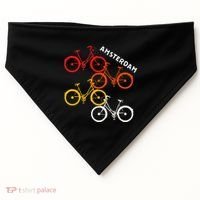Amsterdam Netherlands Bike Bicycle Souvenir USA-Made Doggie Bandana thumb 0