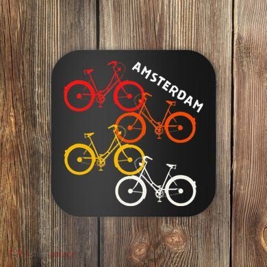 Amsterdam Netherlands Bike Bicycle Souvenir Coaster