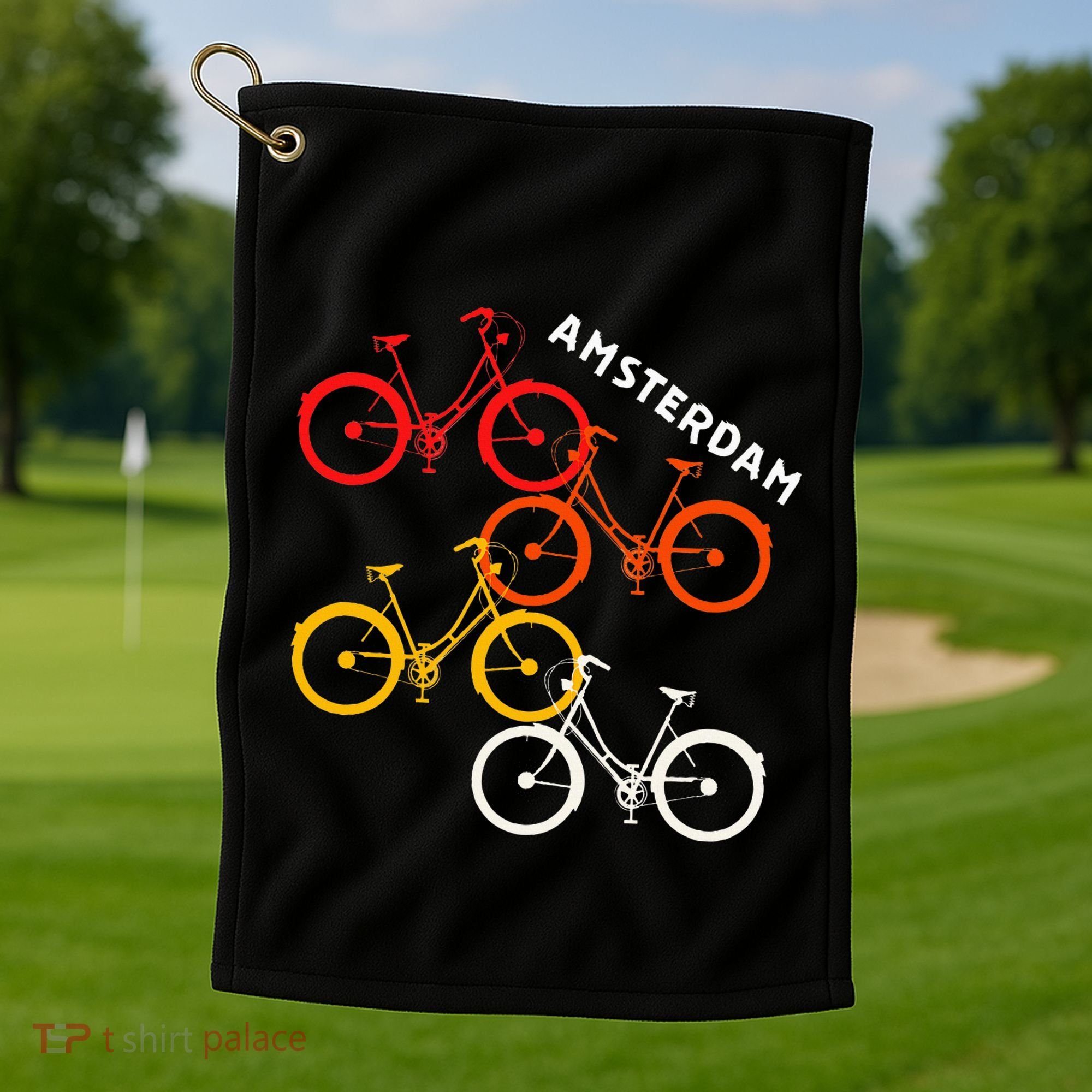 Amsterdam Netherlands Bike Bicycle Souvenir Golf Towel