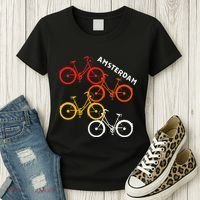 Amsterdam Netherlands Bike Bicycle Souvenir Women's T-Shirt thumb 3