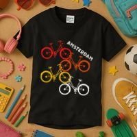 Amsterdam Netherlands Bike Bicycle Souvenir Kids T-Shirt thumb 3