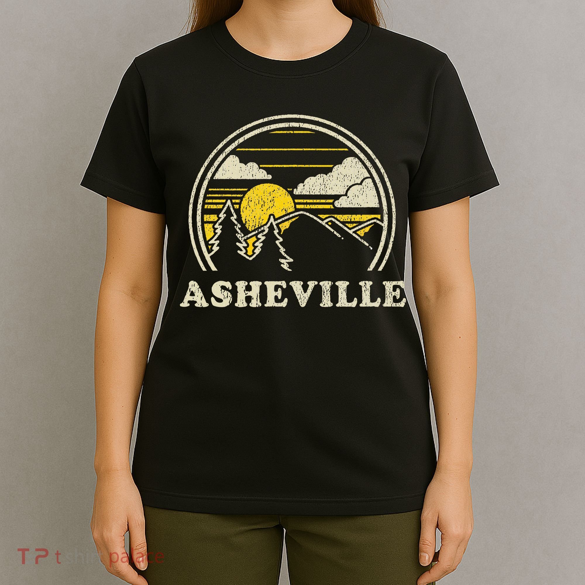 Asheville North Carolina Nc Vintage Hiking Mountains T-Shirt