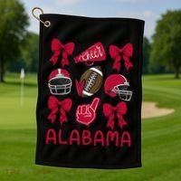 Alabama Niece Coquette Bow Gift Golf Towel thumb 1