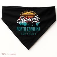 Asheville North Carolina Retro Sunset Blue Ridge Mountains USA-Made Doggie Bandana thumb 0
