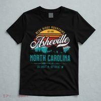 Asheville North Carolina Retro Sunset Blue Ridge Mountains T-Shirt thumb 5