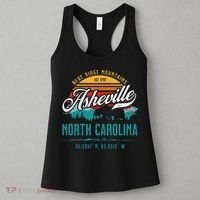 Asheville North Carolina Retro Sunset Blue Ridge Mountains Women's Tank Top thumb 3