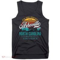 Asheville North Carolina Retro Sunset Blue Ridge Mountains Tank Top thumb 0