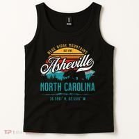 Asheville North Carolina Retro Sunset Blue Ridge Mountains Tank Top thumb 2
