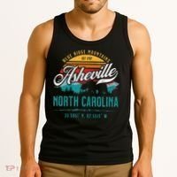 Asheville North Carolina Retro Sunset Blue Ridge Mountains Tank Top thumb 3