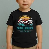 Asheville North Carolina Retro Sunset Blue Ridge Mountains Toddler T-Shirt thumb 2