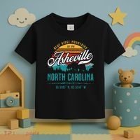 Asheville North Carolina Retro Sunset Blue Ridge Mountains Toddler T-Shirt thumb 3