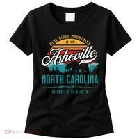 Asheville North Carolina Retro Sunset Blue Ridge Mountains Women's T-Shirt thumb 0
