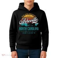 Asheville North Carolina Retro Sunset Blue Ridge Mountains Kids Hoodie thumb 4