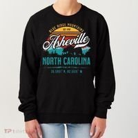 Asheville North Carolina Retro Sunset Blue Ridge Mountains Women's Sweatshirt thumb 0