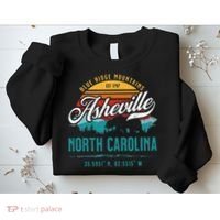 Asheville North Carolina Retro Sunset Blue Ridge Mountains Sweatshirt thumb 2
