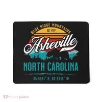 Asheville North Carolina Retro Sunset Blue Ridge Mountains Mousepad thumb 0
