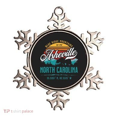 Asheville North Carolina Retro Sunset Blue Ridge Mountains Ornament