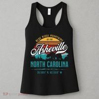 Asheville North Carolina Retro Sunset Blue Ridge Mountains Women's Tank Top thumb 3