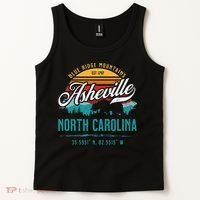 Asheville North Carolina Retro Sunset Blue Ridge Mountains Tank Top thumb 2