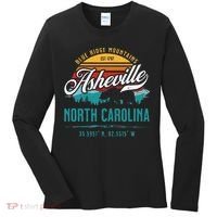 Asheville North Carolina Retro Sunset Blue Ridge Mountains Women's Long Sleeve Shirt thumb 0
