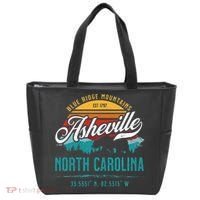 Asheville North Carolina Retro Sunset Blue Ridge Mountains Tote Bag thumb 0