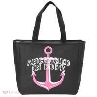 Anchored In Hope Breast Cancer Awareness Tote Bag thumb 0