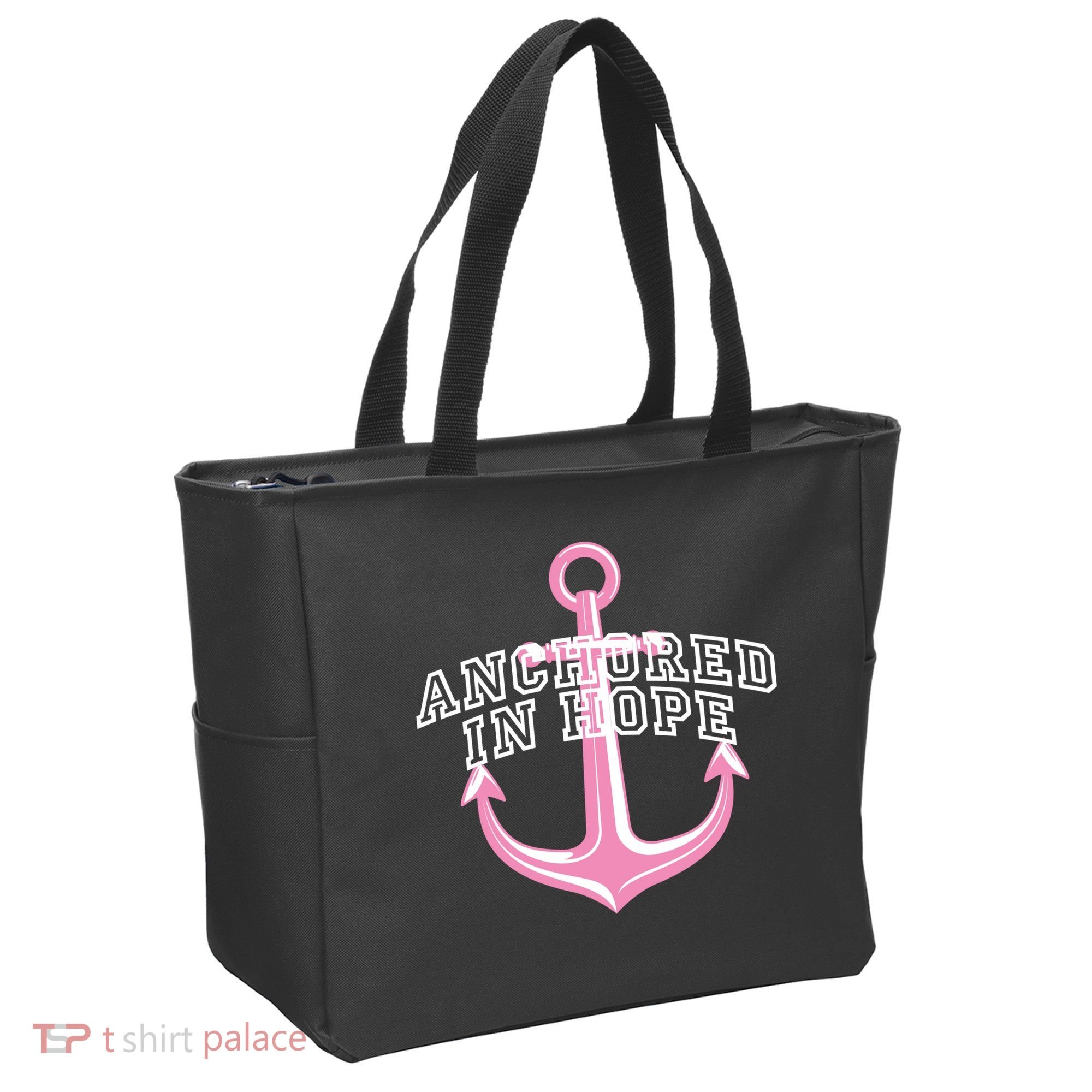 Anchored In Hope Breast Cancer Awareness Tote Bag