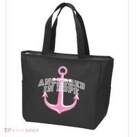 Anchored In Hope Breast Cancer Awareness Tote Bag thumb 3