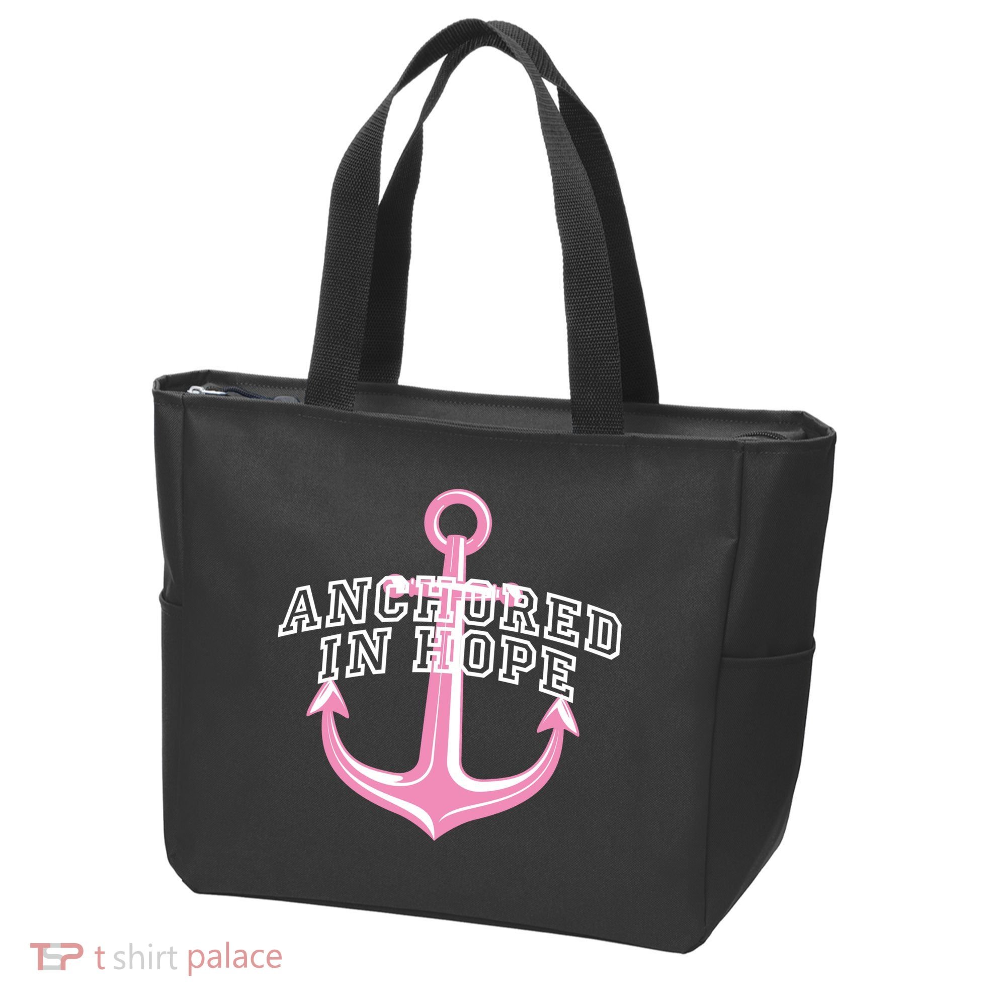 Anchored In Hope Breast Cancer Awareness Tote Bag