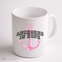 Anchored In Hope Breast Cancer Awareness Coffee Mug thumb 1